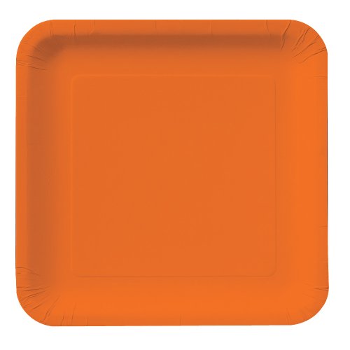 Creative Converting Touch of Color 18 Count Square Paper Dinner Plates, Sun...