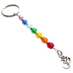 Seven Chakra Om Ohm Aum Charm Healing Zen Reiki Yoga Meditation Key Chain Bag Charm