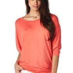 Jubilee Couture Women’s Color Dolman 3/4 Sleeve Pullover Tee Shirt Top Blouse