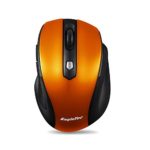 EagleTec MR5M2509 2.4GHz Wireless Optical Mouse, Switchable DPI 1000/1500/2000,5 Buttons, Nano USB Receiver (Metallic Orange Color)