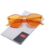 Pro Acme One Piece Design Rimless Sunglasses Ultra-Bold Colorful Mono Block (Orange)