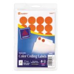 Avery Print/Write Self-Adhesive Removable Labels, 0.75 Inch Diameter, Orange, 1008 per Pack  (5465)