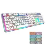 E-3lue E-BLUE K725 Waterproof Colorful Backlit Professional LED Gaming Keyboard with 8-Colors Illuminated Backlit 22 Non-conflict Keys (White)