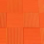 Soundproofing Acoustic Studio Foam – Orange Color – Wedge Style Panels 12”x12”x1” Tiles – 6 Pack