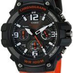 Casio Men’s ‘Heavy Duty Chronograph’ Quartz Stainless Steel and Resin Casual Watch, Color:Orange (Model: MCW100H-4AV)