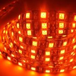 5M LED Strip Light 16.4ft 5050 SMD Orange Color 300Leds IP65 Waterproof Flexible LED Strip Light lamp For Car Wall Indoor Outdoor Decoration 12V DC