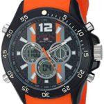 U.S. Polo Assn. Men’s Quartz Metal and Rubber Casual Watch, Color:Orange (Model: US9526)