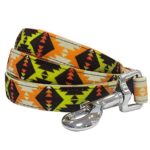 Blueberry Pet 2 Colors Vintage Tribal Pattern Dog Leash with Soft & Comfortable Handle, 5 ft x 5/8″, Extravagant Orange, Small, Leashes for Dogs