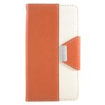 Note 4 Case, Galaxy Note 4 Case, ULAK Galaxy Note 4 Case [Dual Color Wallet] Synthetic Leather Wallet Flip Case with Fold Stand Credit Card Slots for Samsung Galaxy Note 4 (5.7″ inch)(Orange/White)