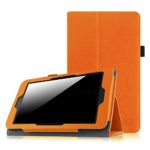 Fintie Folio Case for Fire 7 2015 – Slim Fit Premium Vegan Leather Standing Protective Cover Case for Amazon Fire 7 Tablet (will only fit Fire 7″ Display 5th Generation – 2015 release), Orange