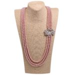 Wild Wind (TM) Valentine’s Couple Diamond Swan Multi Pearl Strands Necklaces