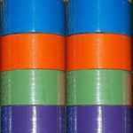 12 Roll Variety Pack Solid Colors (bright colors) of All Purpose Duct Tape. Brights Include: green, blue, orange, purple, yellow and pink. All solid color rolls are 1.89″x 10 yards.