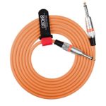 QOOKR Male to Male Straight 1/4″ TS Color Instrument Cable For electric Guitar,Bass,Keyboard(10 Feet,Orange)