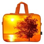 Meffort Inc 11.6 Inch Neoprene Laptop Bag Ultrabook Carrying Sleeve with Hidden Handle, Orange Color Matching – Sunset View 1