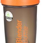 BlenderBottle Full Color Bottles – New Black Translucent Color with Shaker Ball – Orange – 28oz