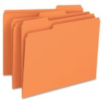 Smead File Folder, 1/3-Cut Tab, Letter Size, Orange, 100 per Box (12543)