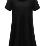 JollieLovin Women’s Short Sleeve Loose Fit Flare Hem T Shirt Tunic Top