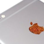 Orange Glitter Color Changer Overlay for Apple iPhone 7 and 7 Plus Logo Vinyl Sticker Decal