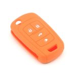 iSaddle Silicone Protecting Vehicle Remote Start Key Case Cover Fob Holder for Chevrolet Camaro Cruze Equinox Malibu Orlando Sonic (Orange Color)