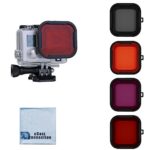 eCostConnection Filter Kit for GoPro HERO3+, HERO4 (Standard Housing), HERO4/HERO5 Session Cameras. Red, Purple, Orange. Gray Colors. Scuba Green Water, Scuba Tropical Water, ND & Warming Filters