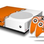 Ripped Colors Orange White – Decal Style Skin Set fits XBOX One S Console and 2 Controllers (XBOX SYSTEM SOLD SEPARATELY)