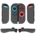 TNP Nintendo Switch Joy-Con Grip Gel Guards with Thumb Grips Caps – Protective Case Covers Anti-Slip Ergonomic Lightweight Design Joy Con Comfort Grip Controller Skin Accessories (1 Pair Neon Gray)