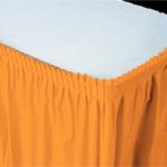29″ X 14′ Pleated Plastic Table Skirt Choose From 18 Color (ORANGE)