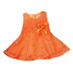 Rorychen Baby Girls’ Sleeveless Lace Zipper Dress 6 Months Orange