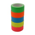 JVCC Gaff-Color-Pack Gaffers Tape Multi-Pack: 2 in. x 75 ft. 5 Rolls/Pack (Fluorescent Blue, Fl. Green, Fl. Orange, Fl. Pink, Fl. Yellow)