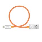 iPhone Charger, 25cm F-color Apple Certified Nylon Braided Lightning to USB Cable Ultra Compact Connector for iPhone 7 6S 6 Plus 5s 5c 5, iPad 4 Air 2 mini 4, iPad Pro, iPod touch 5 Orange