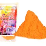 Colormarathon Premium Quality Holi Color Powder 2 Lb Orange Color bags