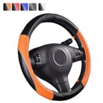 CAR PASS PVC Leather Rainbow Universal Fit Steering Wheel Cover – Orange