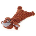 Chiwava 9” Squeak Plush Dog Toy Unstuffed Critter Stuffing Free Puppy Squeaker Play Color Orange