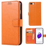 iPhone 7 Plus Wallet Case, ACO-UINT [Folio Style] Premium Vintage Oil Wax Pattern PU Leather Flip Cover Protective Stand Magnetic Case with Card Slot for iPhone 7 5.5 Plus inch Orange