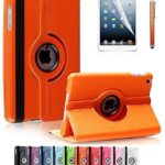 ShopNY Case – Apple iPad Mini Case – 360 Degree Rotating Stand Case Cover with Auto Sleep / Wake Feature for iPad mini (10 Colors) (Orange)