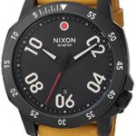 Nixon Men’s ‘Ranger’ Quartz Metal and Leather Watch, Color:Orange (Model: A5082448-00)
