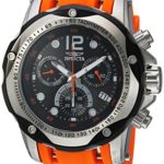 Invicta Men’s ‘Speedway’ Swiss Quartz Stainless Steel and Polyurethane Casual Watch, Color:Orange (Model: 20072)