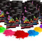 Holi Color Powder- 100 pack. 70g each. 10 of each color. Red, Yellow, Navy Blue, Green, Orange, Purple, Pink, Magenta, True Blue, Aquamarine Chameleon Colors