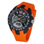 American Design Machine Men’s ‘Philadelphia’ Quartz Stainless Steel and Silicone Sport Watch, Color:Orange (Model: ADS 4005 ORG)