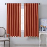 Living Room Blackout Curtains and Draperies – (Orange Color) 52 inch wide by 63 inch long, Set of 2 Panels, Thermal Insulated Window Drape Panels for Living Room by Nicetown