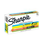 Sharpie Highlighters, Chisel Tip, Fluorescent Orange, Box of 12