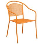 Flash Furniture Orange Indoor-Outdoor Steel Patio Arm Chair with Round Back