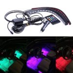 Delight eShop 4pcs 8 Color LED Glow Car Interior Light Strip Under Dash Footwell Lighting Kit