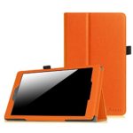 Fintie Folio Case for Amazon Fire HD 8 (2016 6th Generation), Slim Fit Premium Vegan Leather Standing Cover with Auto Wake / Sleep for Fire HD 8 Tablet (2016 6th Gen Only), Orange
