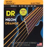 DR Strings NOE-9 Coated Nickel Hi-Def Orange Electric Guitar Strings, Light