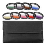Neewer 52MM Complete Graduated Color Lens Filter Set (9pcs) for Camera Lens with 52MM Filter Thread – Includes: Red, Orange, Blue, Yellow, Green, Brown, Purple, Pink and Gray ND Filters + Filter Carry Pounch + Microfiber Lens Cleaning Cloth