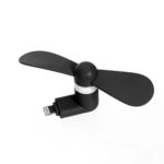 Pandawell 8-pin Lighting Mobile Phone Fan Portable Dock Cool Cooler Rotating Fan for Apple iPhone 6S / 6S Plus / iPhone 6 / 6 Plus / iPhone SE / 5S (Black)