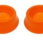 Set of 2 Large Pet Bowls! 3 Different Styles and 6 Different Colors! BPA FREE! (Orange Round 2pk)