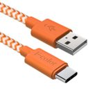 USB C Cable, 6 Ft Long F-color Braided Reversible USB C to 2.0 USB A Male Charger for LG G5, Nexus 6P 5X OnePlus 2, New MacBook 12″, Lumia 950 / XL, Nokia N1 Google Pixel C Asus Zen AiO Zuk Z1 Orange