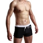 MASS21 Men’s Swimming Boxer Shorts Solid Color Swimwear with Pocket & Drawstring